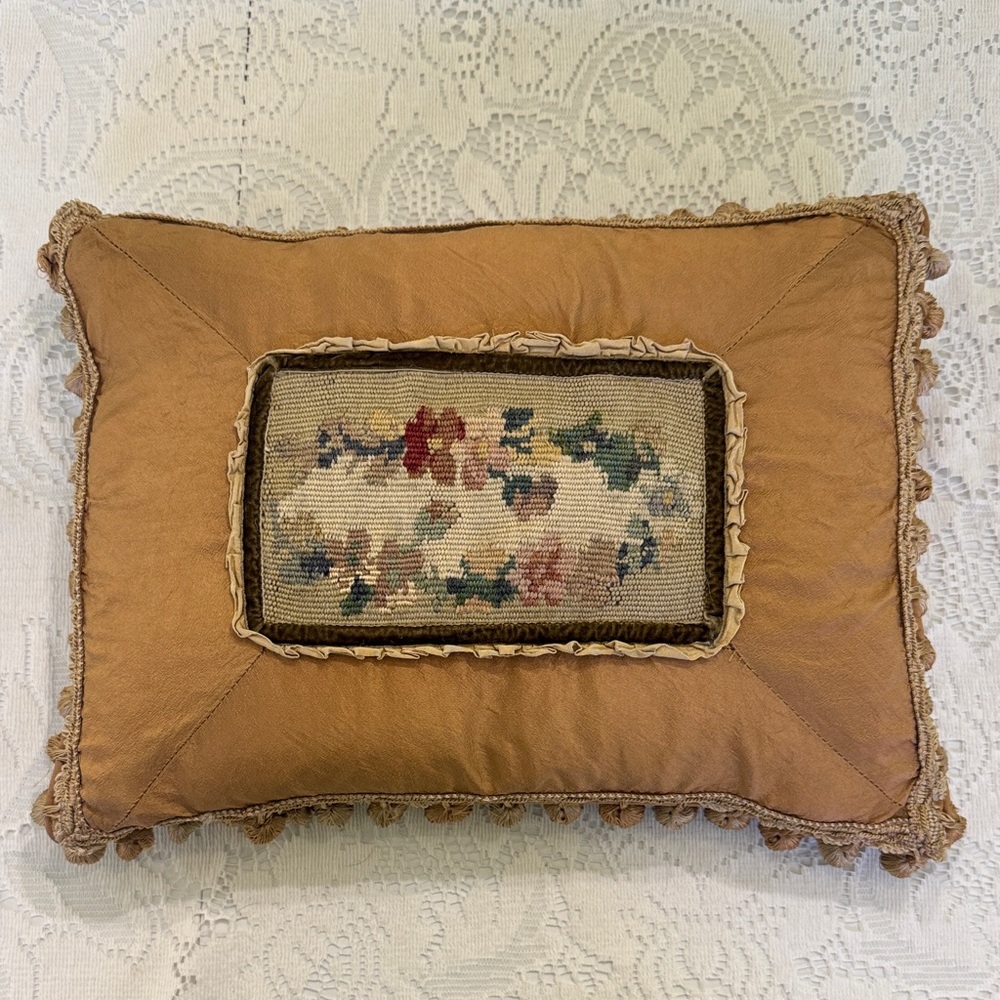Vintage needlepoint pillow